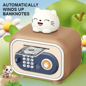 Venta al por mayor niños contraseña segura Navidad Año Nuevo gato de plástico Mini Cajero Automático Rosa <span class=keywords><strong>hucha</strong></span> máquina juguete caja de ahorro de dinero - Product Image 3