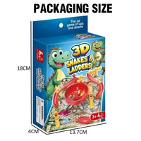 Jeu de société KSF 3D Mini Serpents et Échelles en plastique pour enfants, amusement familial avec échelles et toboggans interactifs