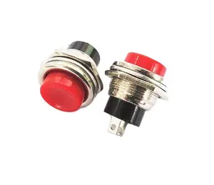 16mm Round Momentary Switch 3A125VAC/6A125VAC DS-212 SPST Self-reset Push Button Switch Red/Green/Blue/Yellow/White/Black
