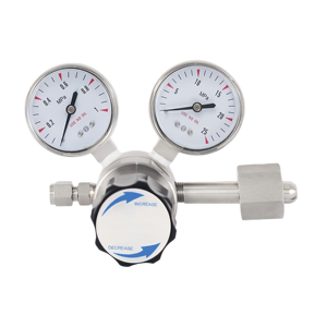 Valvola di Riduzione della Pressione dell'Aria ad Alta Pressione con Doppio Manometro per Laboratorio, Regolatore di <span class=keywords><strong>Gas</strong></span> ad Alta Pressione in Acciaio Inox 316 - Product Image 4