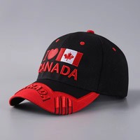 Casquette de baseball unisexe de haute qualité avec logo Canada, casquette sportive à visière en tissu tricoté, panneaux personnalisés en caoutchouc et vinyle