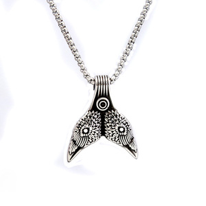 Yunnique Collier Pendentif Tête d'Aigle en Argent Tibétain, Chaîne de 3mm, Chaîne de Pull Tendance, Bijoux pour Homme, Style Rétro - Product Image 5