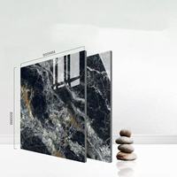 Carreaux de sol en porcelaine polie effet marbre noir 800x800, antidérapants pour extérieur, épaisseur 10mm, design moderne, prix usine
