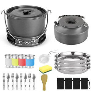 <span class=keywords><strong>Set</strong></span> di Pentole da Campeggio in Alluminio da 1,6L, Portatile e Pieghevole con Padella Profonda, Compatibile con Gas e Induzione - Product Image 1