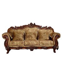 Canapé modulable 123 en tissu de luxe européen rembourré d'éponge, en bois massif sculpté en U, amovible, lavable, personnalisable pour salon