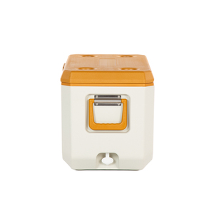 Square Big Capacity <b>Cooler</b> Box 47L With Drain Hole Orange Lid Modern Outdoor Camping Use PP <b>Material</b> - Product Image 3