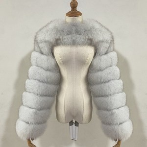 Fall Winter Keep Warm <strong>Faux</strong> <strong>Fur</strong> <strong>Shrug</strong> Top for Women Plus Size Thick <strong>Faux</strong> <strong>Fur</strong> Ong Sleeve Crop Top - Product Image 2
