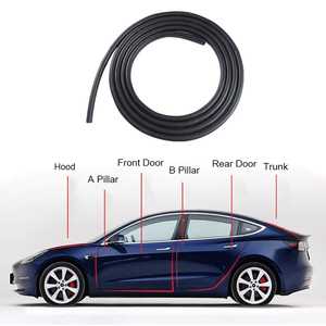 Para Tesla Model Y 3 Highland Door Seal Kit Tira de clima de goma insonorizada Sunroof Seal Wind Noise Reduction Kit 2017-2024 - Product Image 1