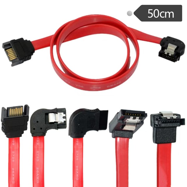 Customized Right Angle SATA Power Cord Expansion Cable Hard Drive Wiring Harness 90 Degree HDD SATA III Cable SATA Cable 50cm