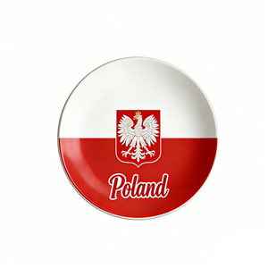 Customized Latvia Moldova Poland Themed Souvenir Ceramic Plate Multiple Countries Round Serving Dinner Plates - Product Image 6