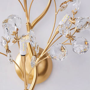 Fransız Tasarım G9 Ginkgo Büyük Cam Yaprak Kristal Çiçek Dalı Dekoratif Lüks Modern Duvar Lambası Led İç Mekan Aplik Aydınlatma - Product Image 4