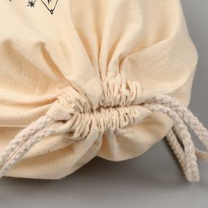 Sac à cordon en coton et lin personnalisé avec logo écologique pour cadeaux et artisanat - Product Image 2