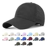 Casquette de baseball en maille perforée respirante à 6 panneaux, 100 % polyester, séchage rapide, légère, pour la course à pied, vente en gros
