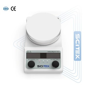Placa Calefactora con Agitador Magnético SCITEK con Placa de Trabajo de 138x138 mm, Pantalla LED, Motor de CC sin Escobillas, Garantía OEM de 2 Años para Laboratorio - Product Image 1