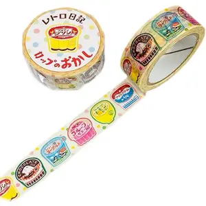 Custom Printed waterproof colorful kpop anime clear foil petal washi tape Notes diary stickers japanese paper packaging