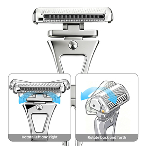 มีดโกนหนวด GP600 Shavcooo คุณภาพสูง ผลิตจากสแตนเลสสตีล สำหรับโกนขนแบบแมนนวล ใบมีด 4 ใบ ระบบโกนแบบ OEM พร้อมโลโก้ ของขวัญ - Product Image 3