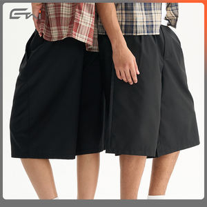 Chiusura estiva con bottoni al ginocchio abito corto Unisex ampio elastico in vita <span class=keywords><strong>3</strong></span>/<span class=keywords><strong>4</strong></span> a pieghe <span class=keywords><strong>pantaloncini</strong></span> da uomo - Product Image 6