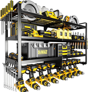 Organizzatore Elettrico a Muro a 4 Livelli Regolabile e Rinforzato in Ferro, Capacità di Carico 180 kg, per Batterie e Utensili da <span class=keywords><strong>Cucina</strong></span> - Product Image 1