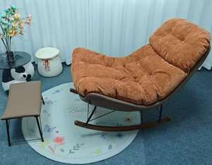 Kursi Goyang Beludru Tebal, Nyaman untuk Ruang Tamu & Balkon - Product Image 5