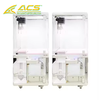 Arcade Craft Studio ACS Source Machine à grue monoplace pour adulte, personnalisable, à monnayeur, avec interface vocale en anglais, en fer et verre trempé