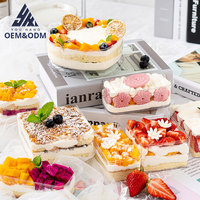 Nouvelle conception de boîte d'emballage en plastique transparente pour gâteau à la crème, écologique, de qualité alimentaire, jetable, avec logo personnalisé