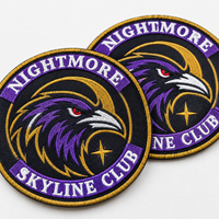 Écusson brodé personnalisé Aigle Nightmore Skyline Club pour vestes, sacs à dos, casquettes et streetwear AWELLS