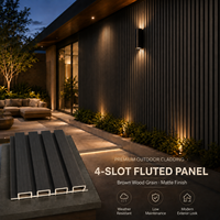 Panneau de grille extérieur noir graphite MORLENX à 4 fentes pour bardage mural, clôture, balcon et façade