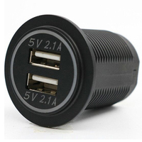 Chargeur de voiture double USB LED 4.2A 2 ports 12V 24V pour téléphone portable, chargeur USB pour voiture, bateau