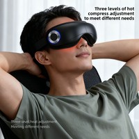 Masseur oculaire électrique rechargeable, appareil de massage relaxant pour le contour des yeux pliable avec chaleur et massage par airbag, batterie 1200 mAh