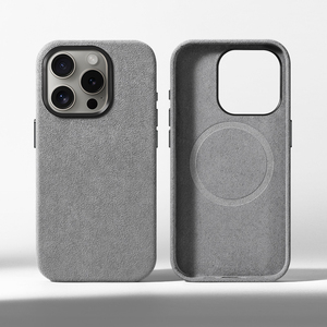 Nobile genuino per Cover magnetica Alcantara per <span class=keywords><strong>iPhone</strong></span> 17 16 Pro 15 Pro Max <span class=keywords><strong>14</strong></span> 13 Plus elegante elegante custodia per telefono - Product Image 1