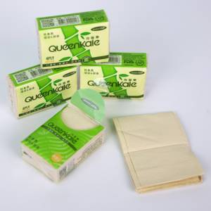 Papel tisú de bolsillo de pulpa de bambú virgen suave de 4 capas con logotipo personalizado para uso doméstico y viajes - Product Image 1