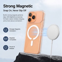 Coque de téléphone magnétique transparente anti-chute pour Apple Mobile IPHONE 18 Pro Max/17 Air/16 E/18 DUO à grande ouverture