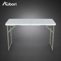 Table pliante rectangulaire 120x60cm, hauteur 74cm, capacité de charge 300kg, pour usage intérieur/extérieur, marché, restauration et fêtes