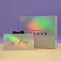 Boîte holographique avec logo personnalisé, blanc, rose, brillant à lèvres, cils, cadeau, gobelet, boîte en papier, boîtes d'emballage personnalisées