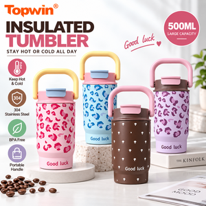 780ml Cartoon Insulated Tumbler with Straw Handle 316 Stainless Steel Large Capacity TravelWater Bottle for <b>Car</b> - Product Image 2