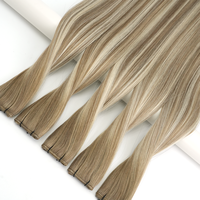 Extensions de cheveux humains Remy vierges, alignées aux cuticules, avec trame Genius invisible personnalisée, pour la vente en gros de mèches de cheveux indiens