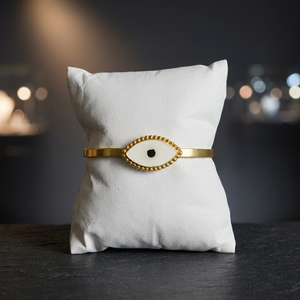 Anillos o alianzas de boda de latón chapado en oro de 18 quilates con diseño de constelación y ojo turco, estilo clásico, impermeables, a la moda, unisex - Product Image 3