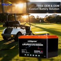 Batterie au lithium fer phosphate (LFP) 12,8 V 300 Ah à décharge profonde pour voiturette de golf, moteur marin, camping-car et batterie de secours domestique à faible autodécharge