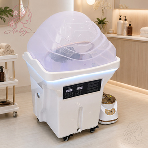 Lit de spa capillaire portable haut de gamme <span class=keywords><strong>sans</strong></span> plomberie, équipement de salon coréen, fauteuil de lavage mobile avec bac - Product Image 2