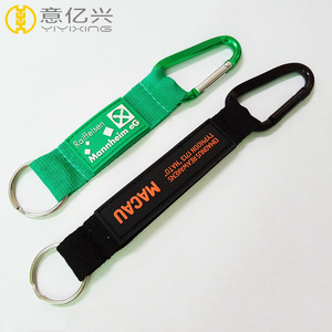 Tùy chỉnh cao su logo nhãn cao cấp vải <span class=keywords><strong>Carabiner</strong></span> Keychain - Product Image 4