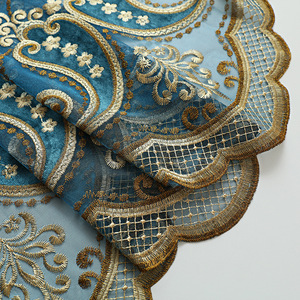 Leggiadro europeo tende damascate per soggiorno camera da letto Stock Roman Grommet ricamato ricamato tessuto a pieghe - Product Image 3