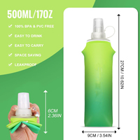 Gourde souple pliable en TPU sans BPA avec logo personnalisé, dégradé de couleurs, pour la course à pied, le cyclisme et l'escalade