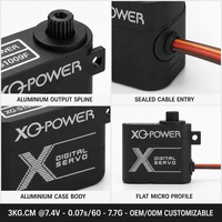 Nouvel arrivage 2026 Servo d'avion XQ-S1009F 7.7g 3kg Servo numérique sans noyau pour aile Étanche Boîtier tout aluminium 7.4V Mini avion RC
