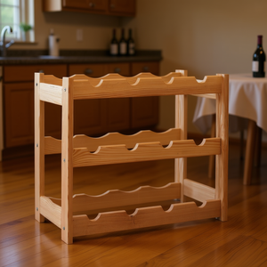 Porte-bouteilles en bois Pinewood pour 12 bouteilles, design moderne et minimaliste - Product Image 2