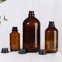 Utilisation de l'industrie pharmaceutique 2.5l bouteille de réactif en verre ambré pour la médecine avec bouchon en plastique à vis