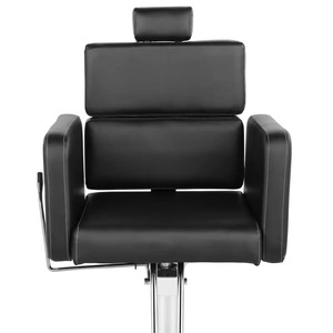 Sillón <span class=keywords><strong>de</strong></span> Peluquería con Respaldo Cuadrado en <span class=keywords><strong>Capas</strong></span>, Base Cromada Cuadrada, Silla Hidráulica Giratoria para Cortar el Cabello con Reposapiés Metálico Ancho - Product Image 2
