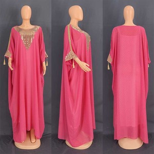 Ensemble 2 pièces <span class=keywords><strong>Robe</strong></span> Musulmane Femme Vêtements Chiffon Dubaï Robes Longues Amples Paillettes Vintage Soirée Caftan Marocain Robes Africaines - Product Image 6