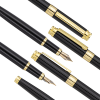 Vente en gros 0.5mm Heavy Metal Business Stylo plume avec logo personnalisé Stylo à bille noir