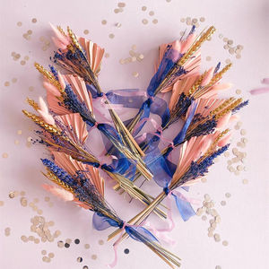 Powzante — BOUQUET de fleurs décoratives en feuilles de palmier, vente en gros, fait à la main, queues de lapin, ecueucalyptus, respiration de bébé - Product Image 5