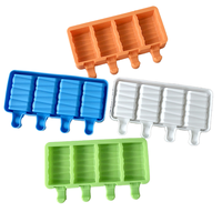 Moule à glaces flexible en silicone alimentaire durable, sans BPA, 4 cavités, pour la fabrication de glaces maison, avec logo personnalisé